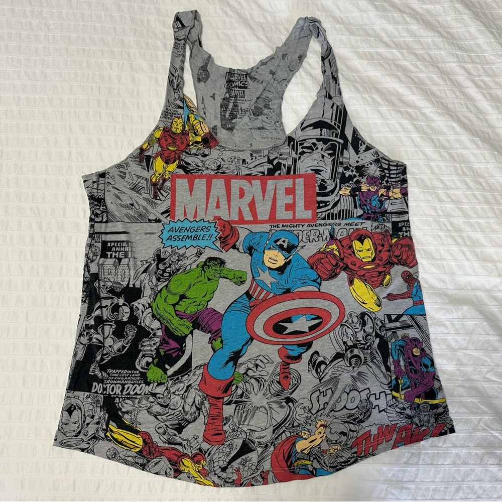 Marvel Avengers Comic Book Women’s Tank Top. Medium.